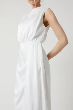 Cowl Neck Slash Neck Bridal Dress
