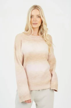 Crew Neck Space Dye Knitted Jumper