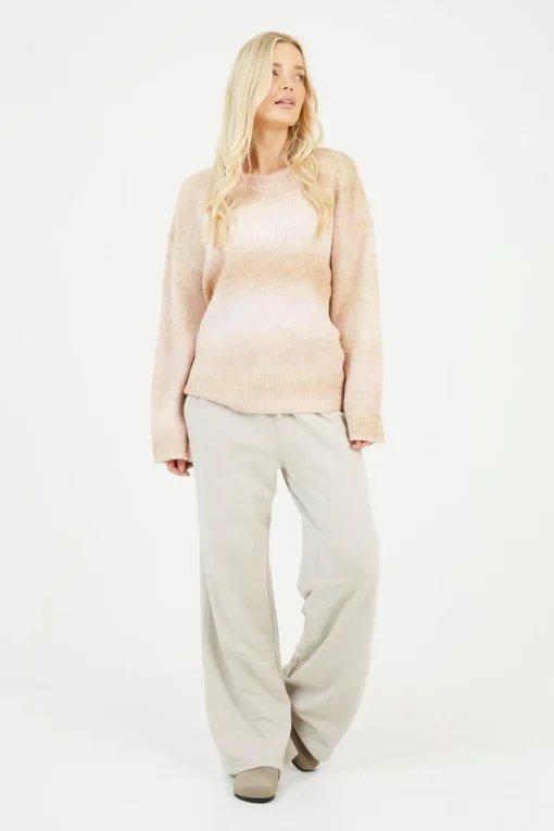 Crew Neck Space Dye Knitted Jumper