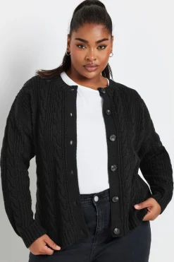 Cropped Cable Knit Cardigan