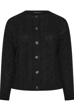 Cropped Cable Knit Cardigan