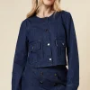 Cropped Collarless Jacket