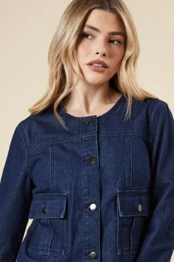 Cropped Collarless Jacket