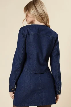 Cropped Collarless Jacket