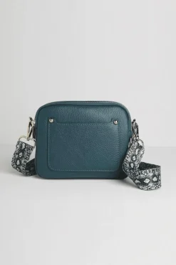 Crossbody Bag With Snake Print Strap
