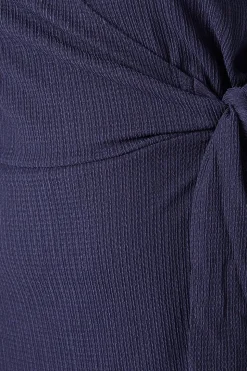 Curve Navy Wrap Mini Dress
