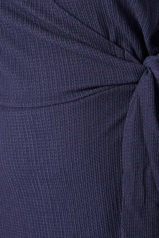 Curve Navy Wrap Mini Dress