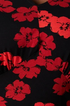 Curve Ruched Front Long Sleeve Dress