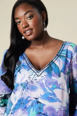 Curve Satin Ruffle Sleeve Shift