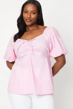 Curve Tie Front Square Neck Top