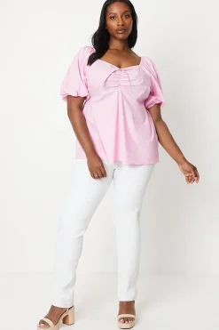 Curve Tie Front Square Neck Top
