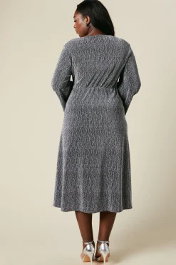 Curve Wrap Midi Dress Shimmer