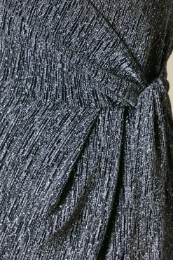 Curve Wrap Midi Dress Shimmer