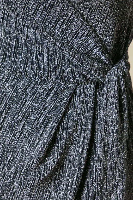 Curve Wrap Midi Dress Shimmer