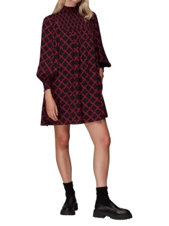 Daisy Trellis Smocked Dress-Geometric