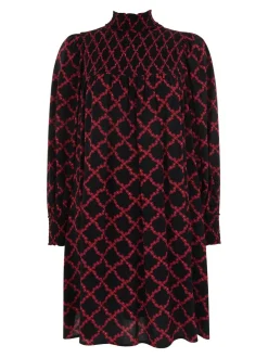 Daisy Trellis Smocked Dress-Geometric