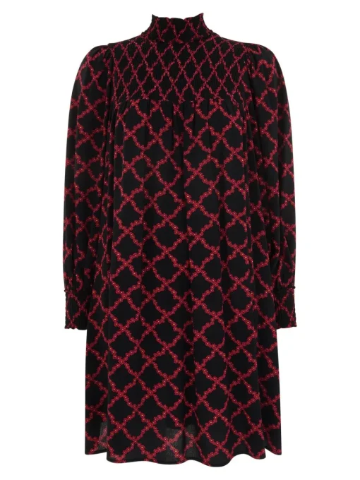 Daisy Trellis Smocked Dress-Geometric