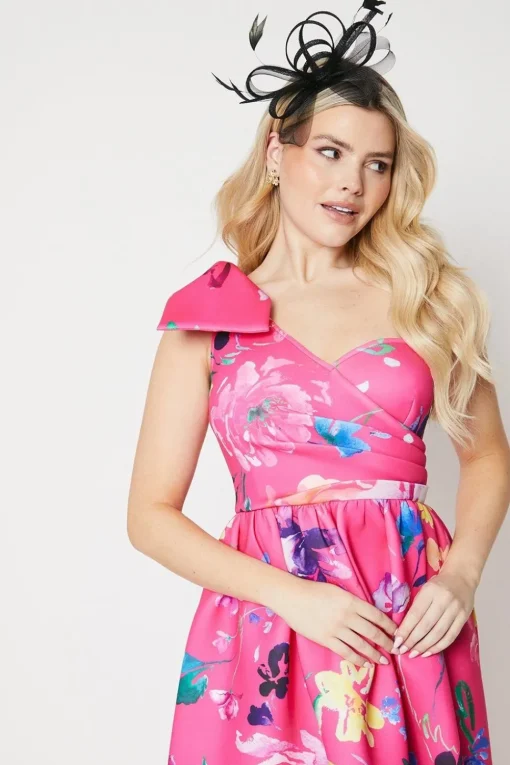 Debut London by Coast Floral One Shoulder Dress