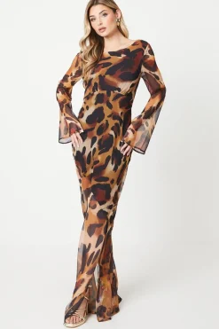 Debut London by Coast Printed Cowl Back Maxi Dress