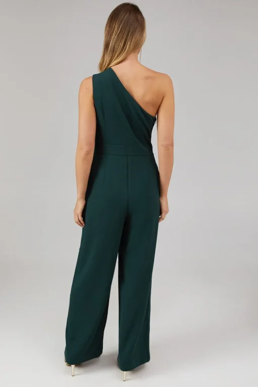 Debut London by Coast Ruched One Shoulder Scuba Crepe Bridesmaids Jumpsuit