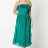 Debut London by Coast Ruffle Detail Midi Dress