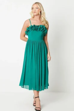 Debut London by Coast Ruffle Detail Midi Dress