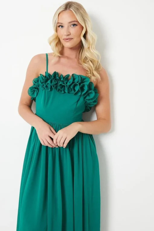 Debut London by Coast Ruffle Detail Midi Dress