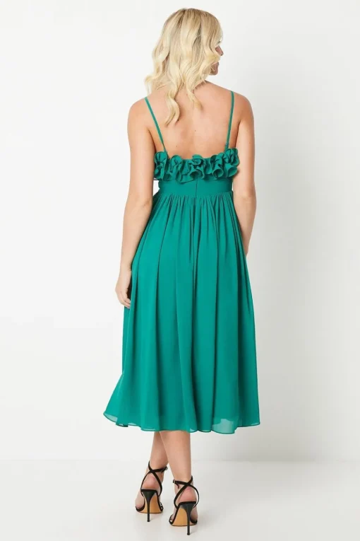 Debut London by Coast Ruffle Detail Midi Dress