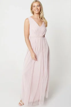Debut London by Coast Sequin Detail Mesh Bridesmaids Maxi Dress