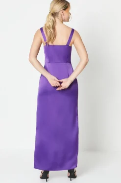 Debut London by Coast Square Neck Satin Maxi Dress