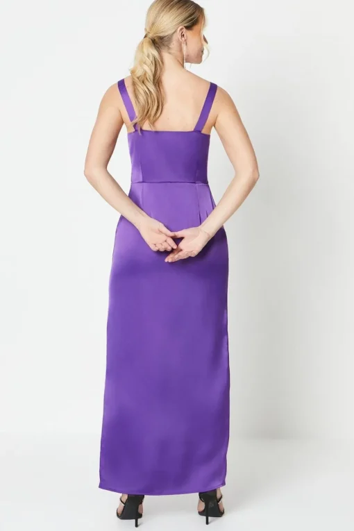 Debut London by Coast Square Neck Satin Maxi Dress