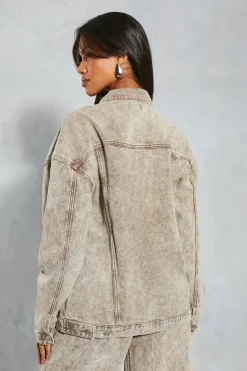Denim Acid Wash Oversized Jacket