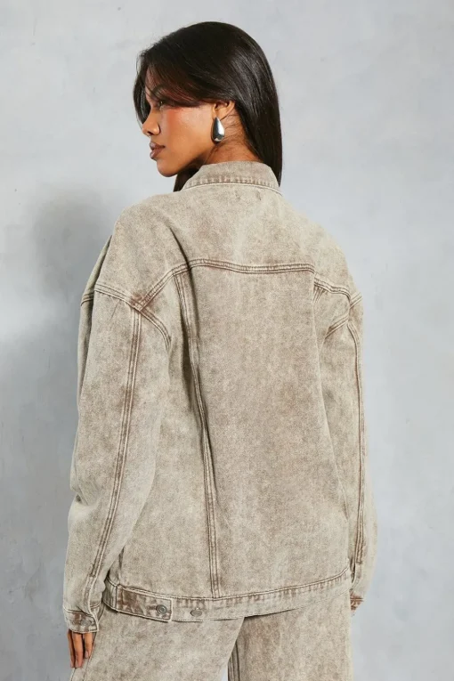 Denim Acid Wash Oversized Jacket