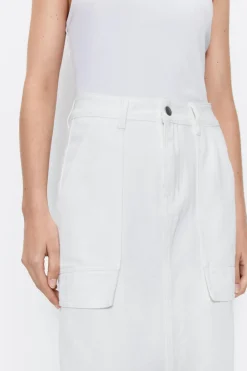 Denim Cargo Midi Skirt