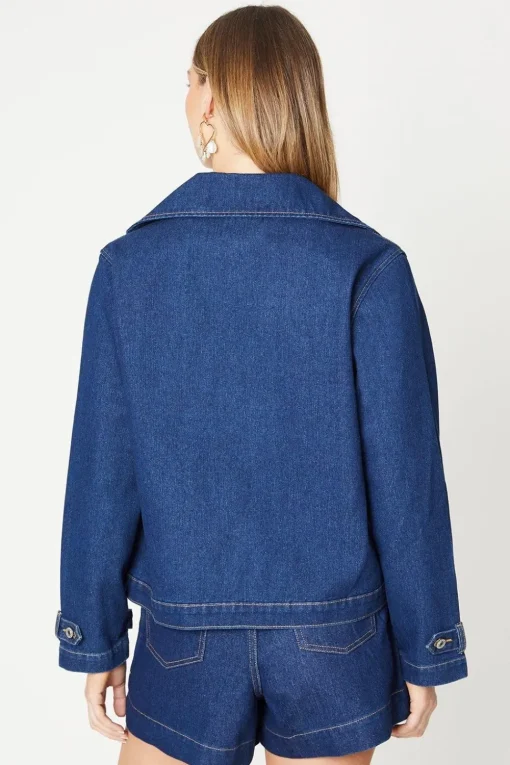 Denim Short Trench Coat