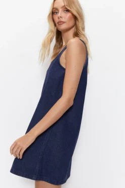 Denim Strappy Mini Dress