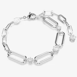 Dextera Rhodium Plated Paper Link Chain Bracelet 5683353