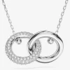 Dextera White Interlocking Loop Rhodium Plated Necklace 5670251