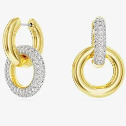Dextera White Interlocking Loop Gold Plated Earrings 5668818