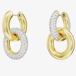 Dextera White Interlocking Loop Gold Plated Earrings 5668818