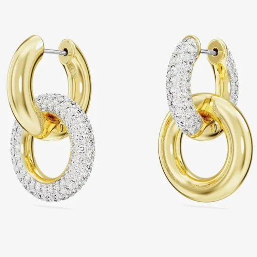 Dextera White Interlocking Loop Gold Plated Earrings 5668818