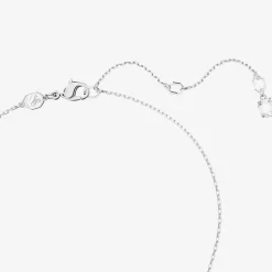 Dextera White Interlocking Loop Rhodium Plated Necklace 5670251