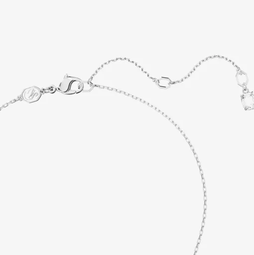 Dextera White Interlocking Loop Rhodium Plated Necklace 5670251