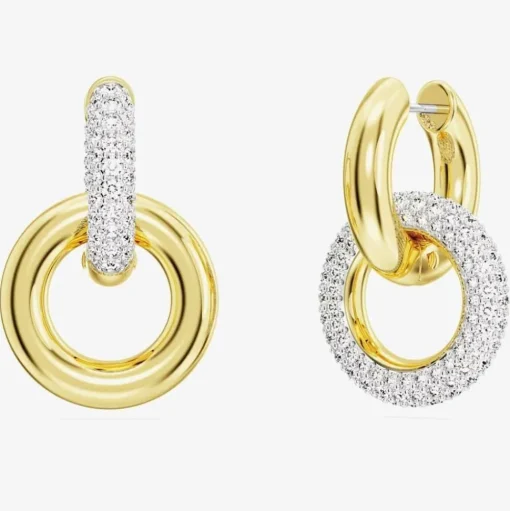 Dextera White Interlocking Loop Gold Plated Earrings 5668818