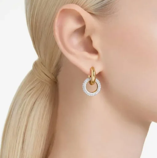 Dextera White Interlocking Loop Gold Plated Earrings 5668818