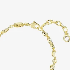 Dextera White Mixed Cuts Gold Tone Plated Bracelet 5667044 (M)