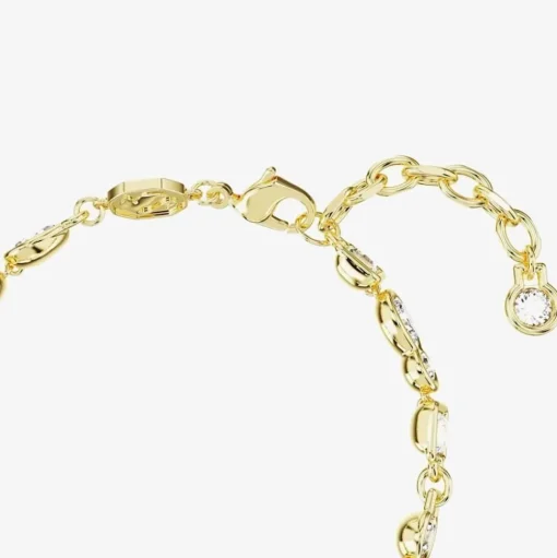 Dextera White Mixed Cuts Gold Tone Plated Bracelet 5667044 (M)
