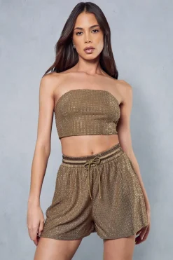 Diamante Drawstring Floaty Short