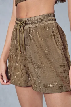 Diamante Drawstring Floaty Short
