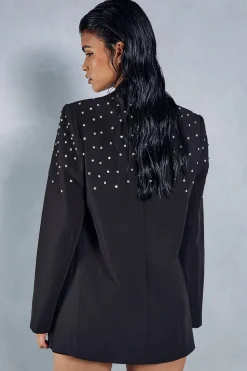 Diamante Embellished Oversized Blazer